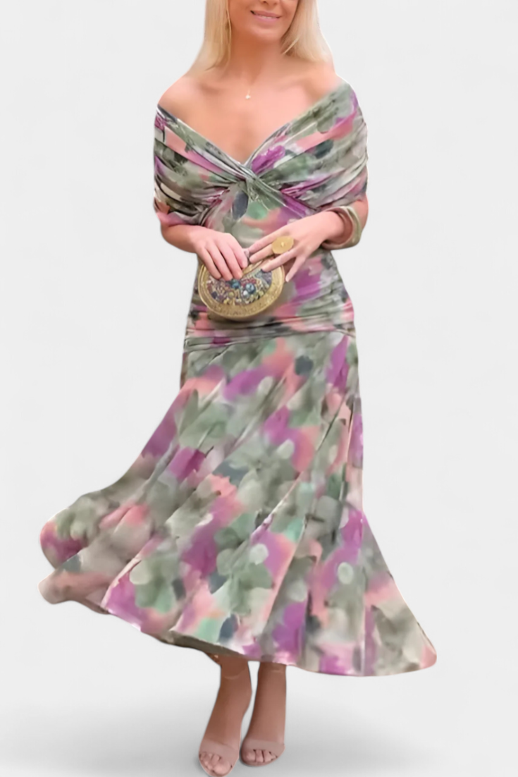 Alondra Vestido Largo con Estampado Floral Fantasía