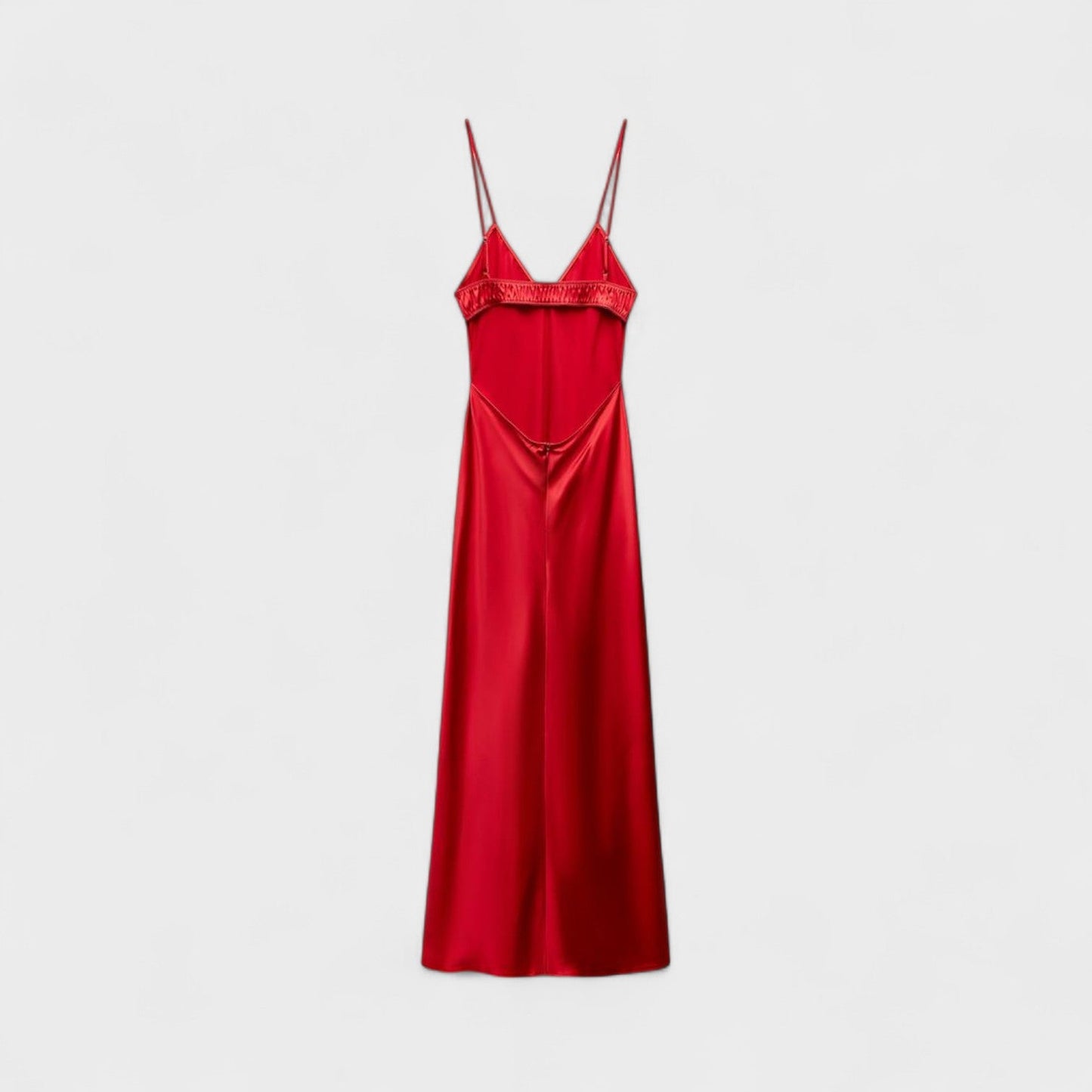 Vestido Carmesí – Corte Minimal Elegante