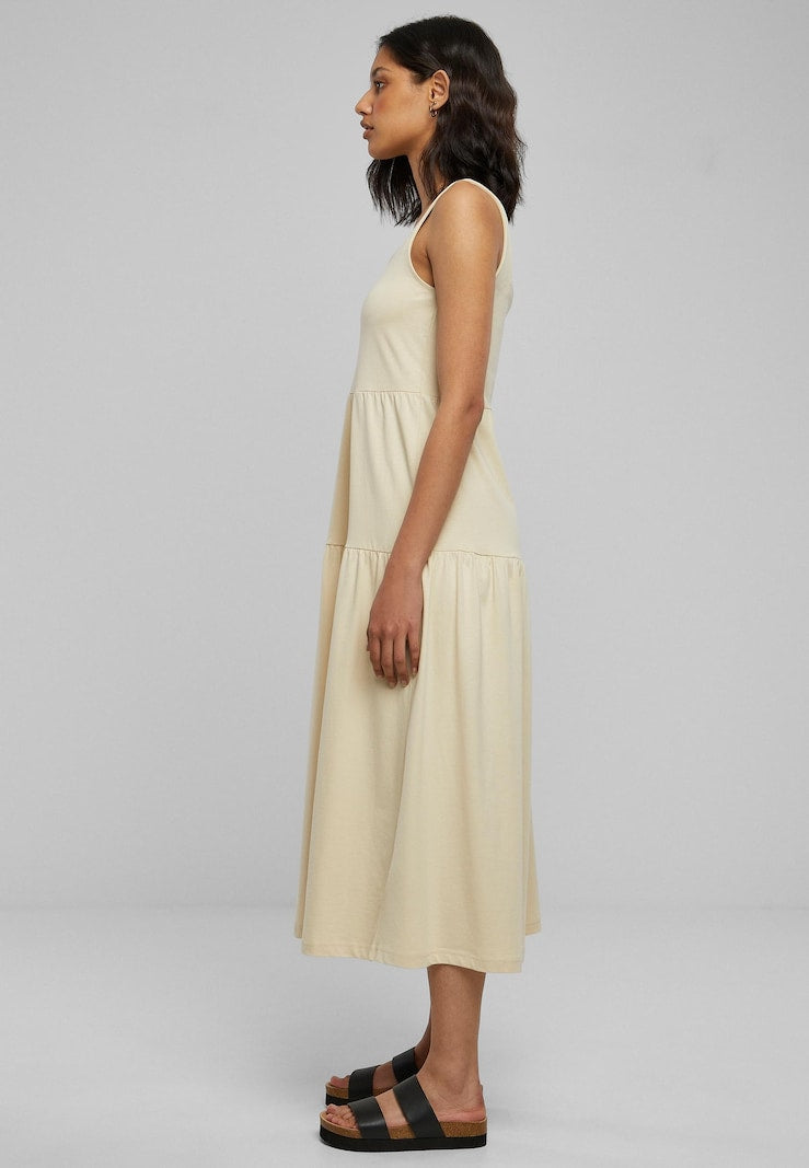 Vestido midi informal de verano con tirantes y diseño clásico