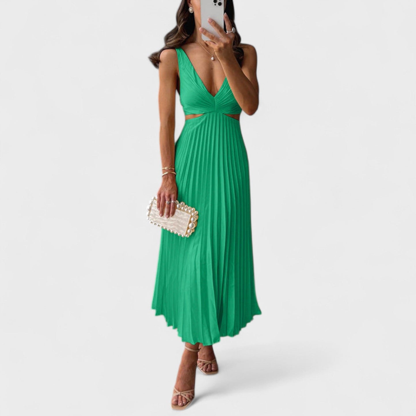 Eva – Vestido Plisado Midi