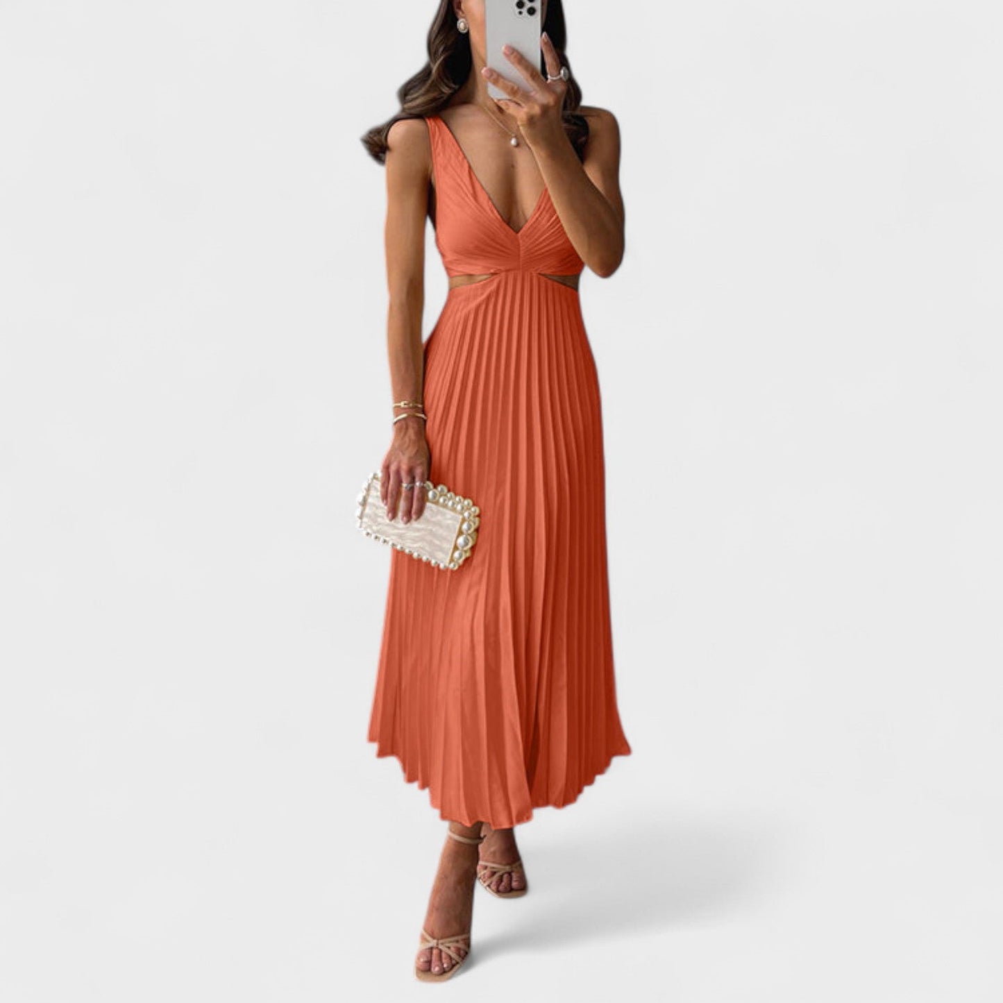 Eva – Vestido Plisado Midi