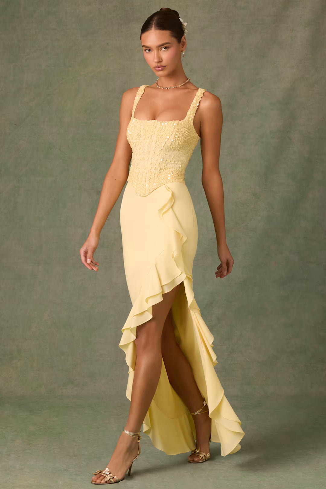BELLA™ | Vestido Corset de Satén con Volantes