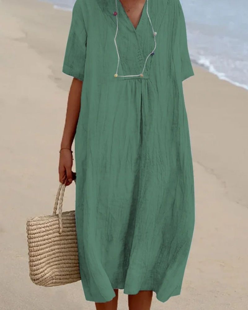 MYKA - VESTIDO DE LINO STRAND