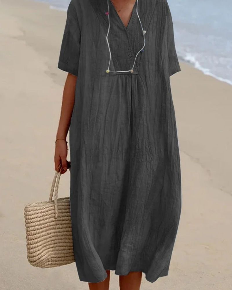 MYKA - VESTIDO DE LINO STRAND