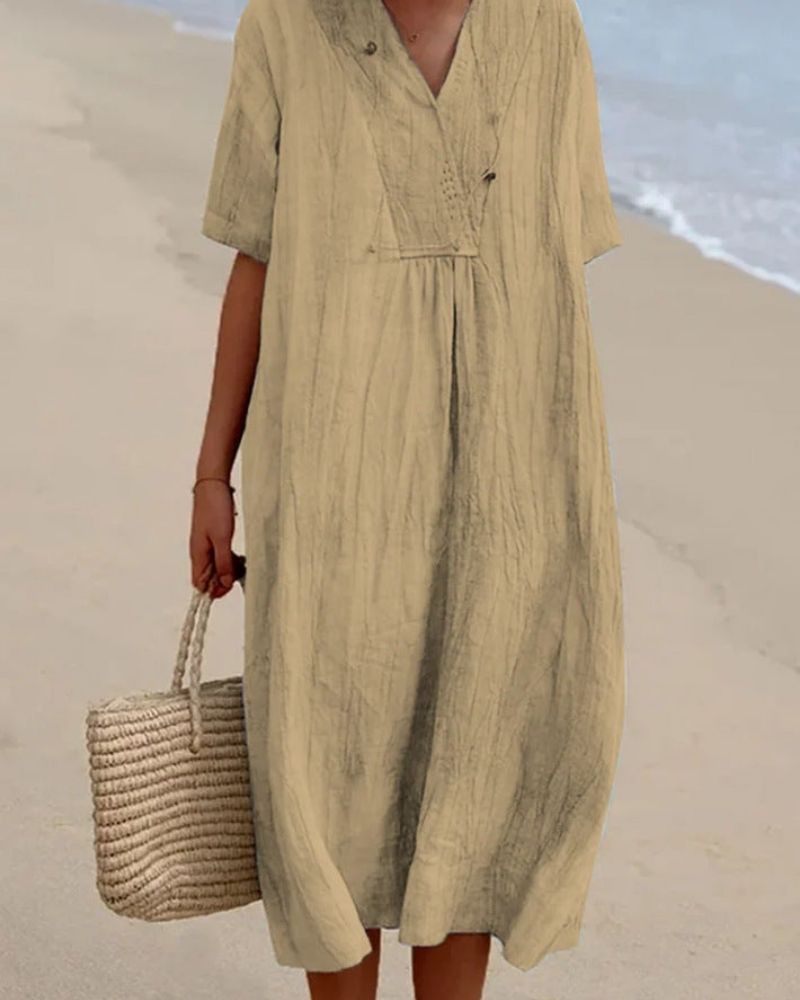 MYKA - VESTIDO DE LINO STRAND