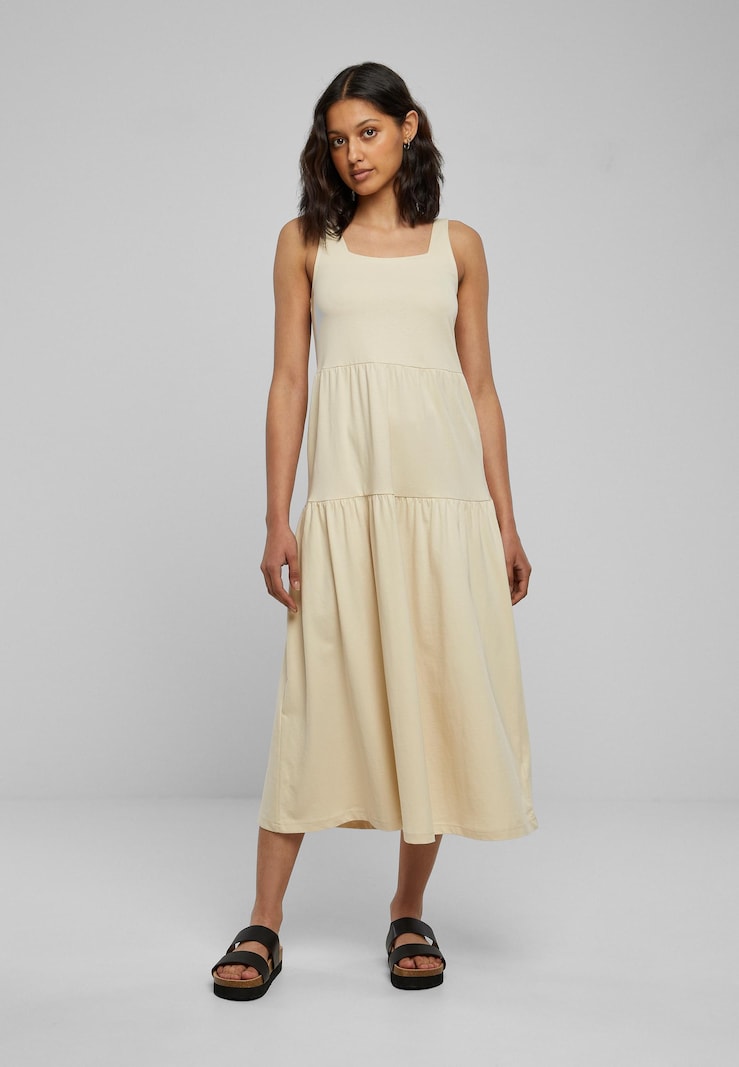 Vestido midi informal de verano con tirantes y diseño clásico