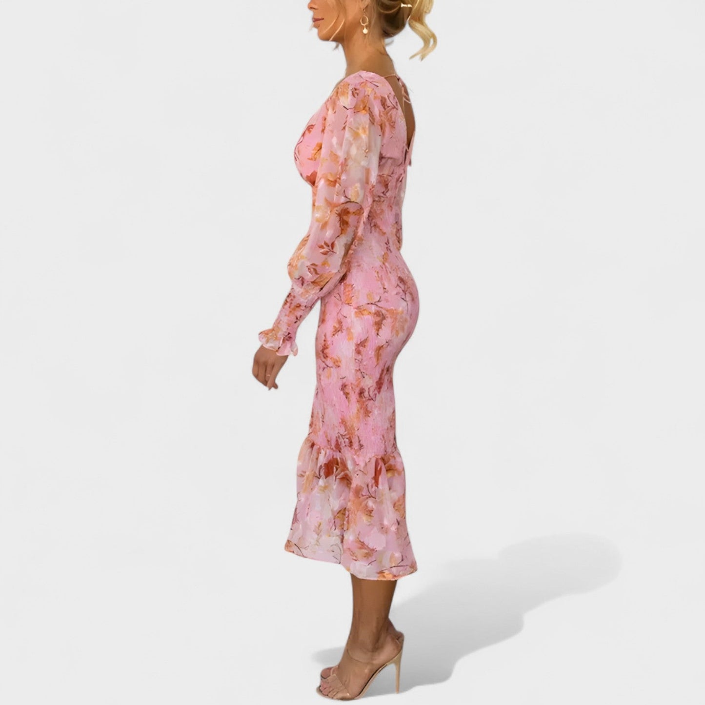 Valeria - Vestido Floral de Gasa Midi