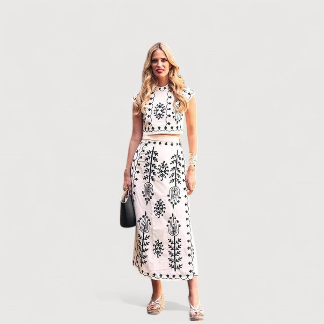 Camilla - Conjunto estampado Top y Falda