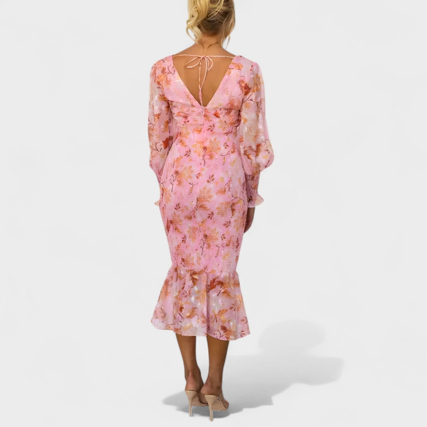 Valeria - Vestido Floral de Gasa Midi