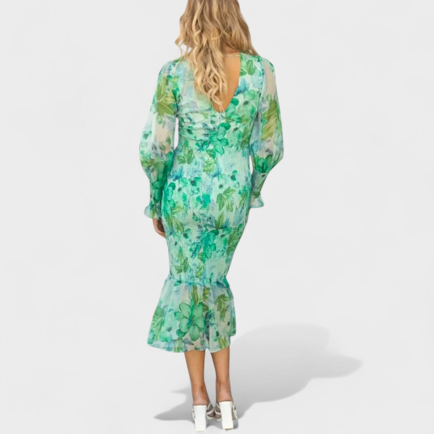 Valeria - Vestido Floral de Gasa Midi