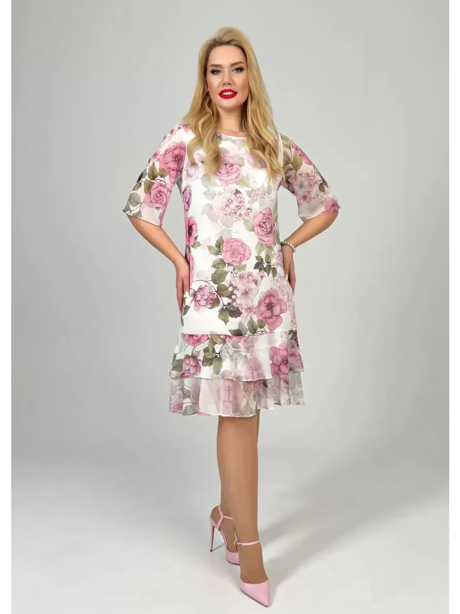 Samanta | Vestido suelto de verano con escote redondo y manga corta