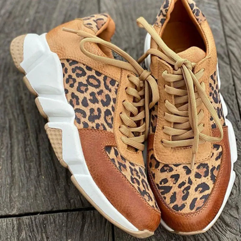 Crissa - Zapatos de Leopardo Cómodos