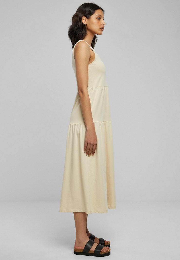 Vestido midi informal de verano con tirantes y diseño clásico
