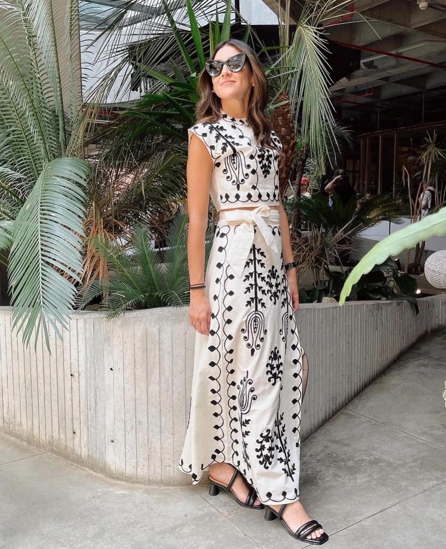 Camilla | Conjunto estampado de top y falda