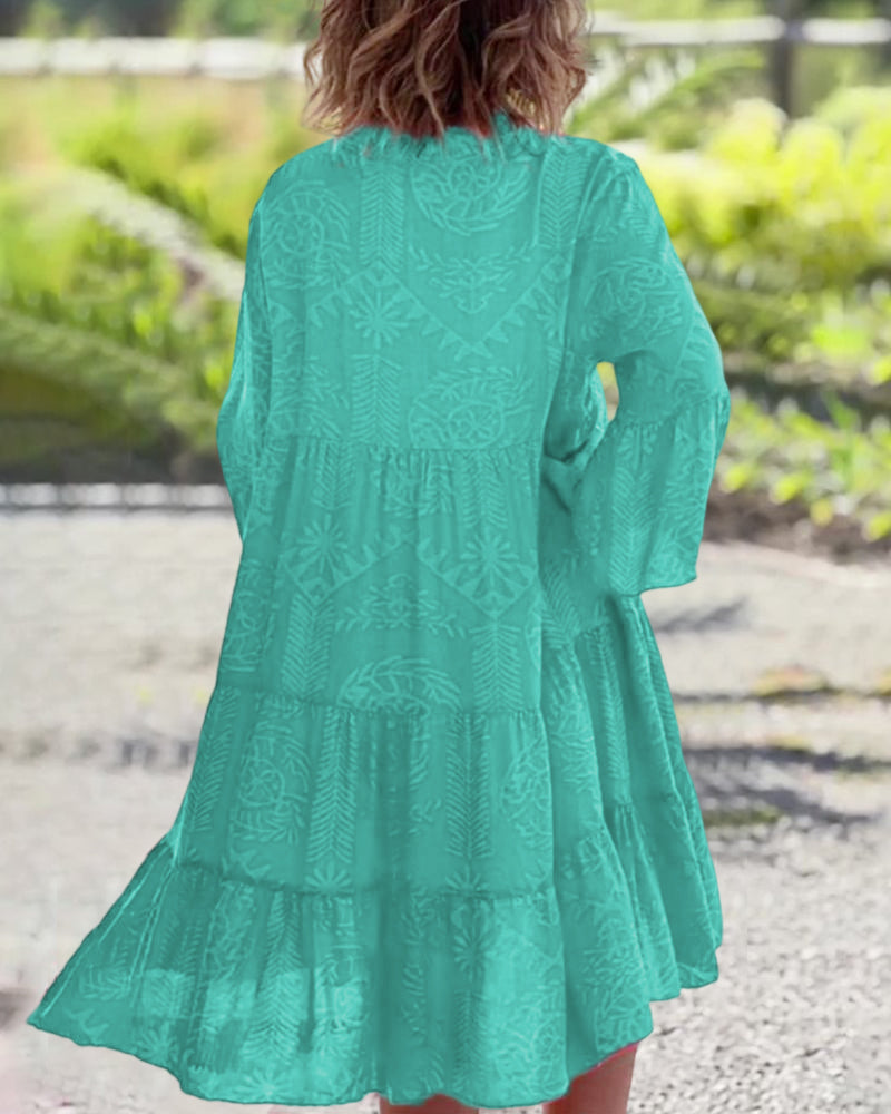 SARA - Vestido bohemio de manga suelta