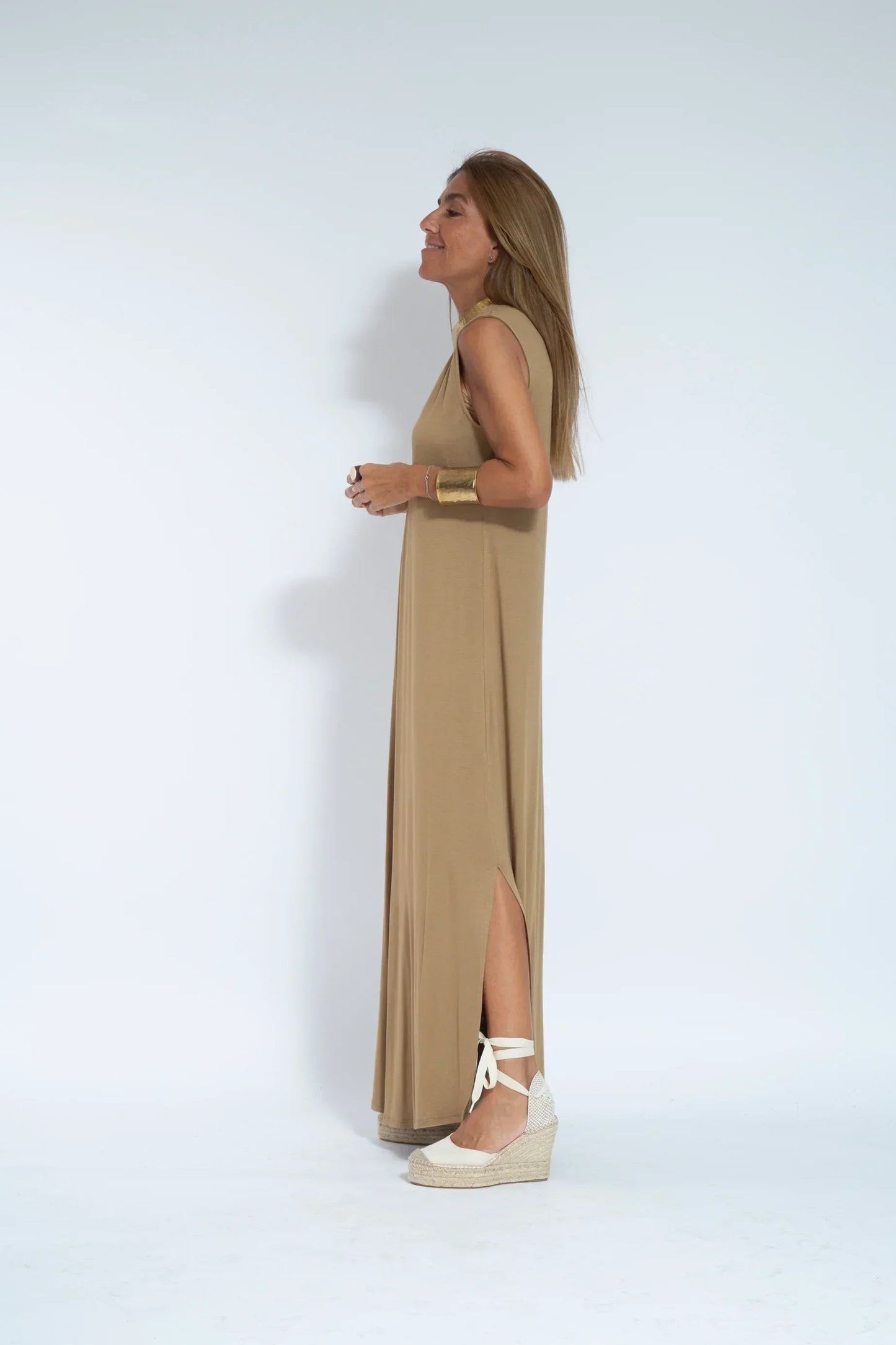 Carmela | Elegante vestido largo con chaqueta de punto
