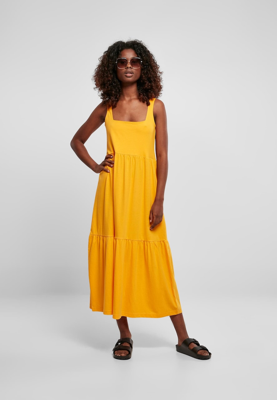 Vestido midi informal de verano con tirantes y diseño clásico