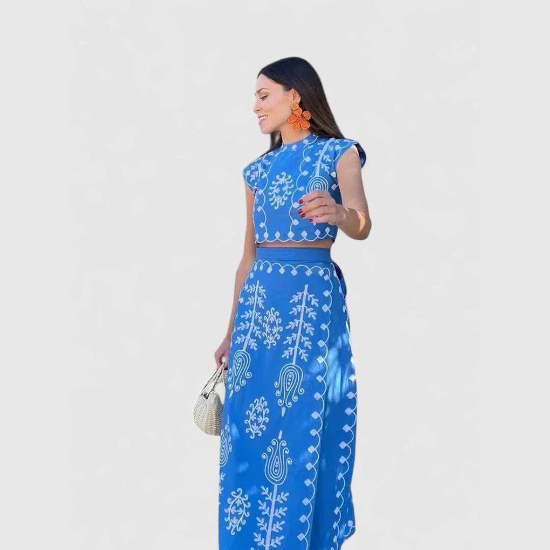 Camilla - Conjunto estampado Top y Falda