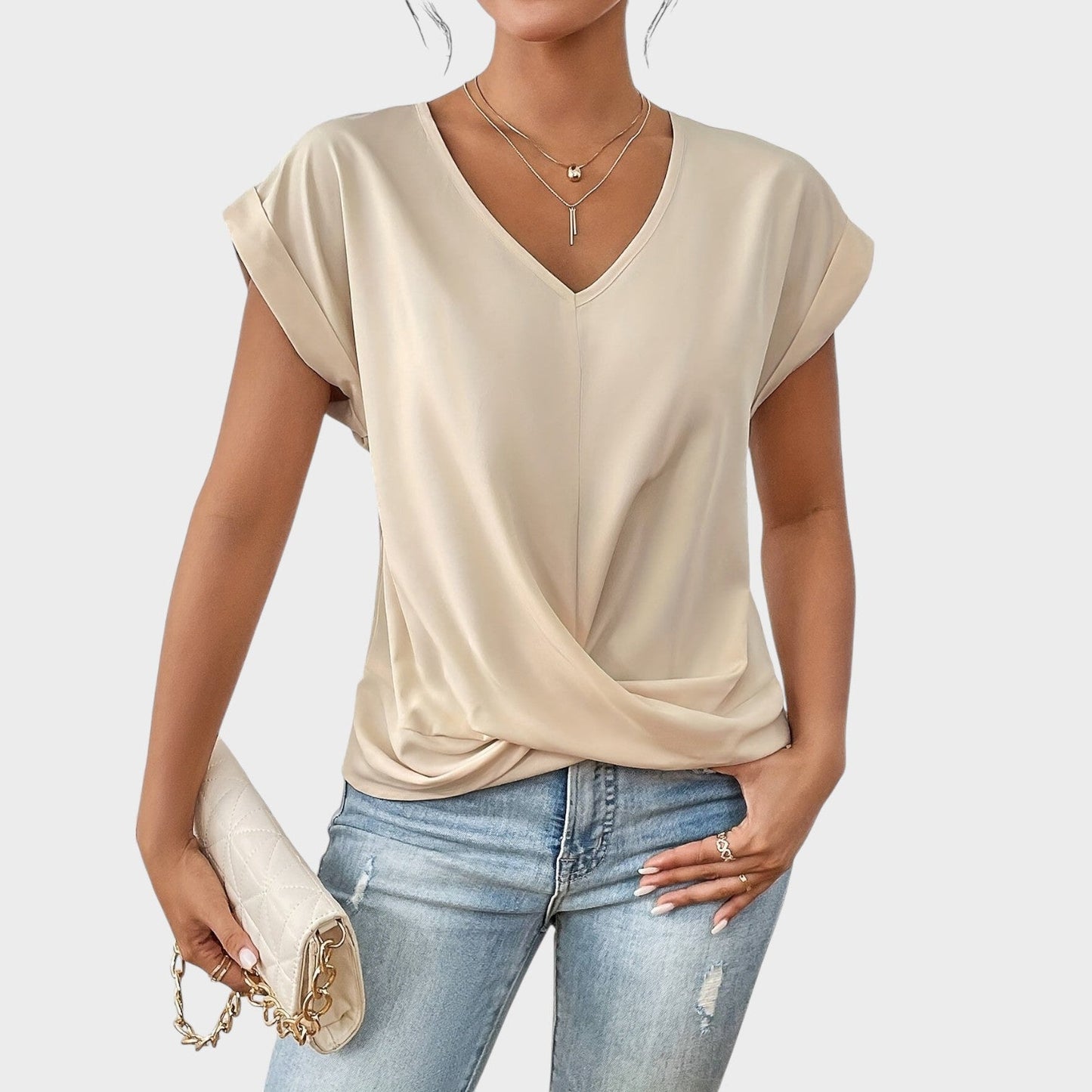 Eloise | Blusa con escote en V y detalle de nudo
