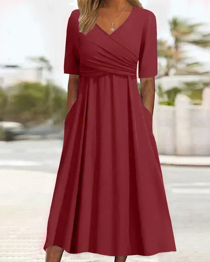Annabelle - Vestido cruzado de manga corta