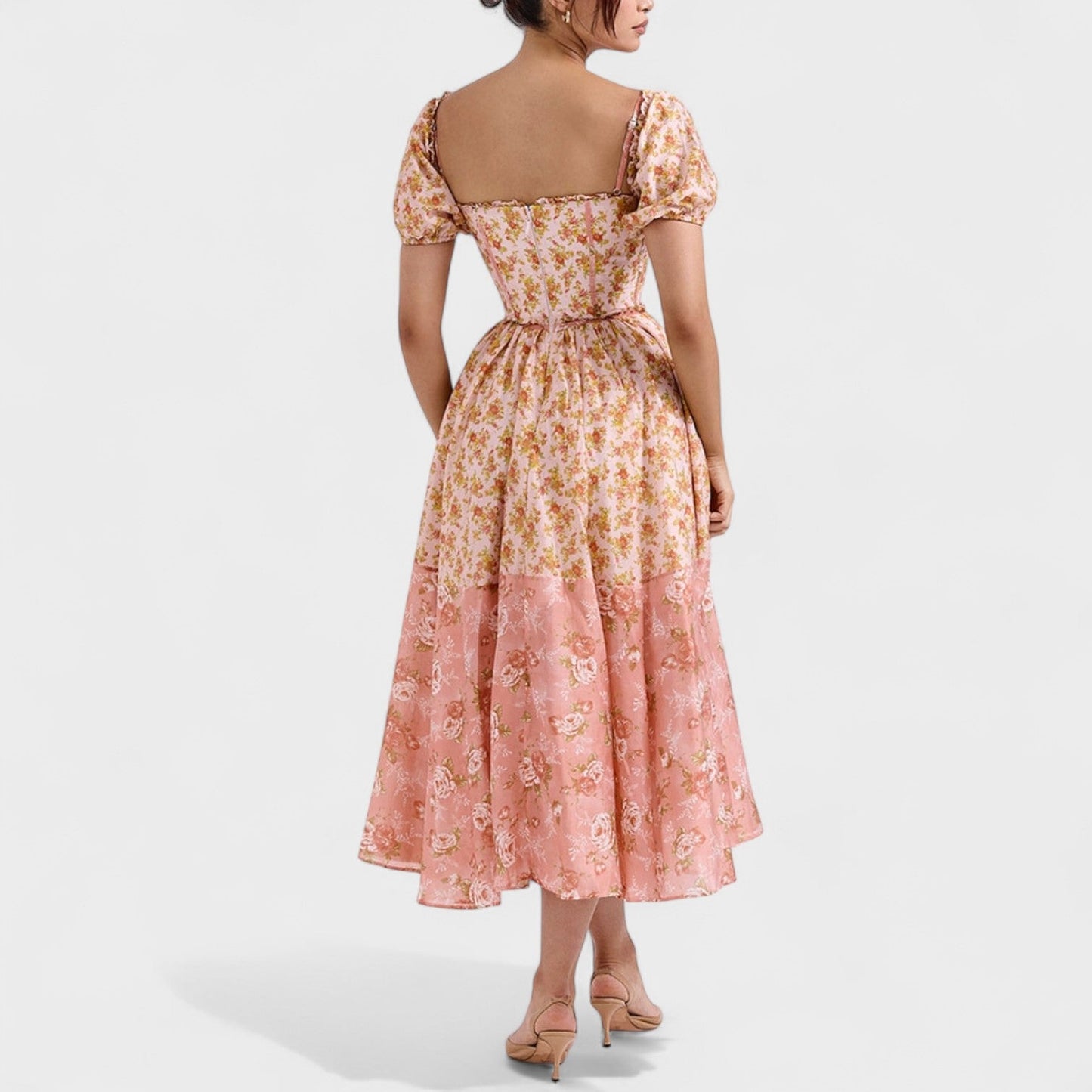 Vestido Valentina Floral Coral