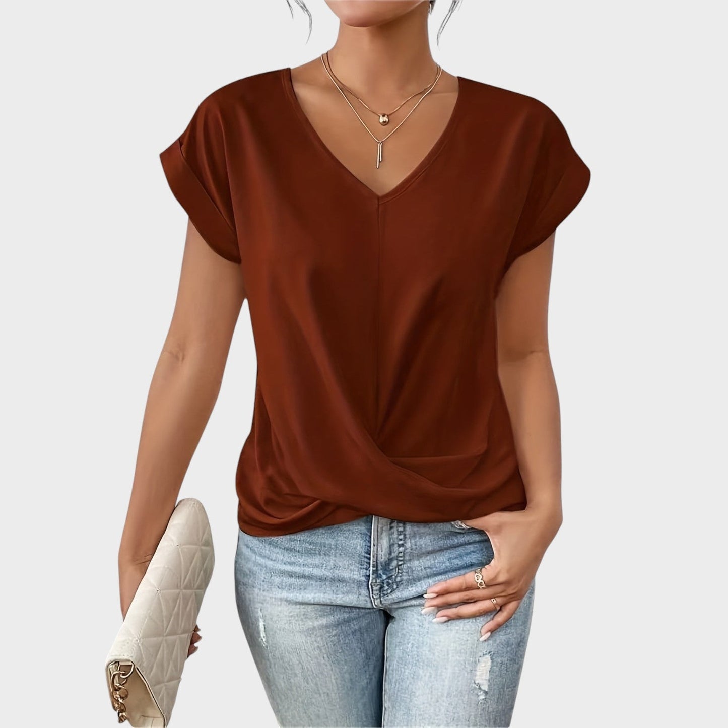 Eloise | Blusa con escote en V y detalle de nudo