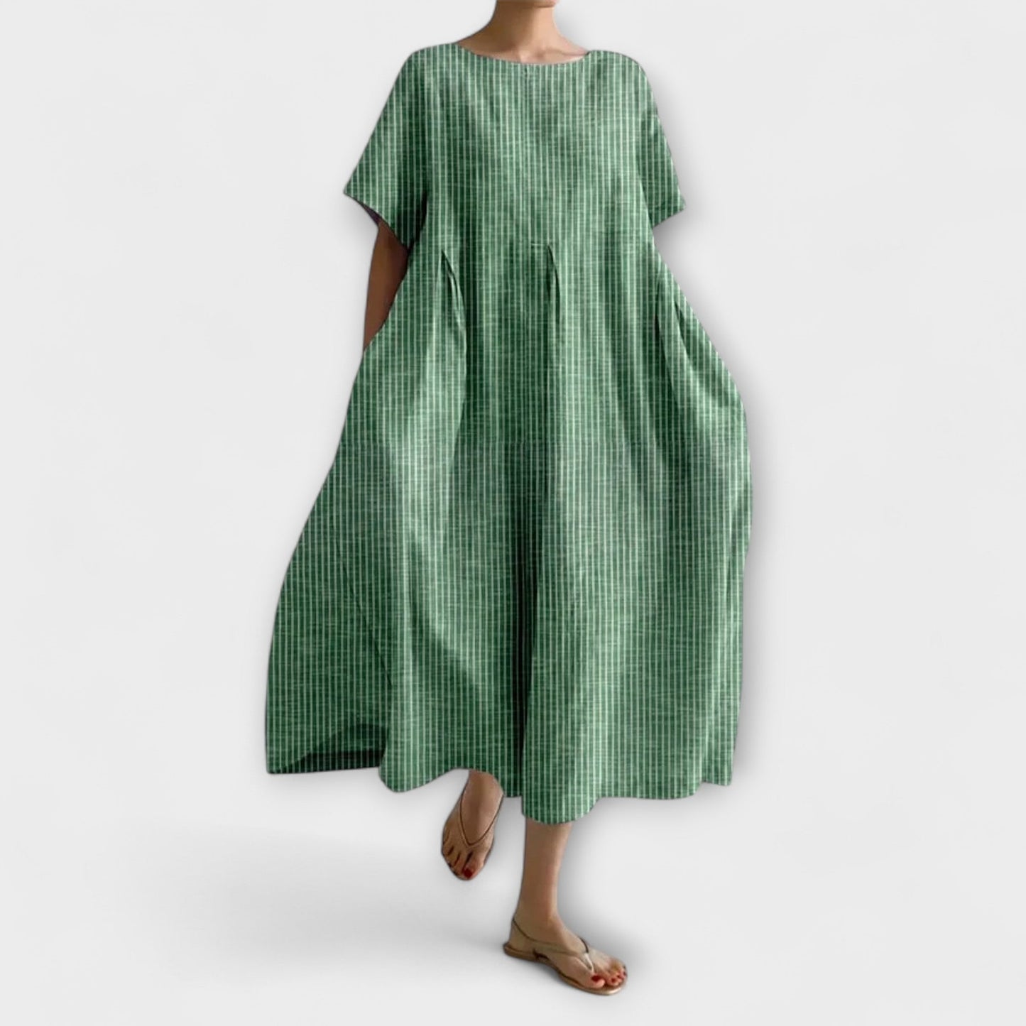 Vestido Catalina – Corte fluido con estampado clásico