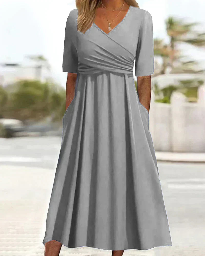 Annabelle - Vestido cruzado de manga corta