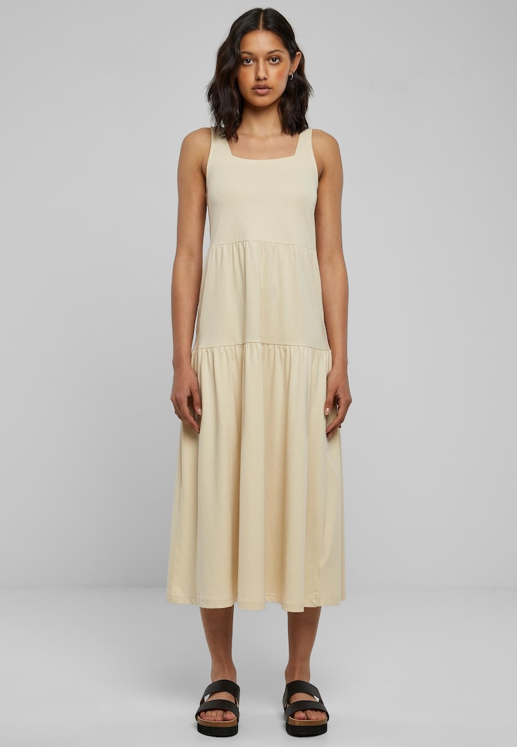 Vestido midi informal de verano con tirantes y diseño clásico