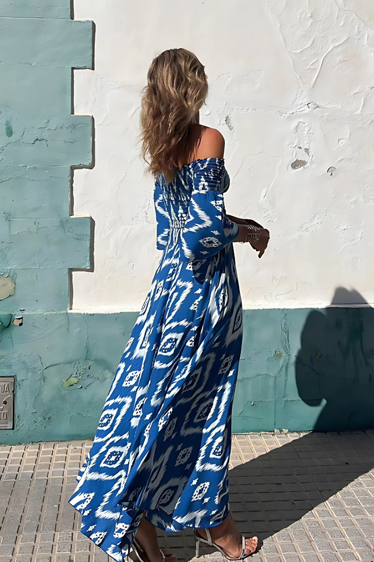 Alina | Vestido Maxi con Hombros Descubiertos y Encanto Boho