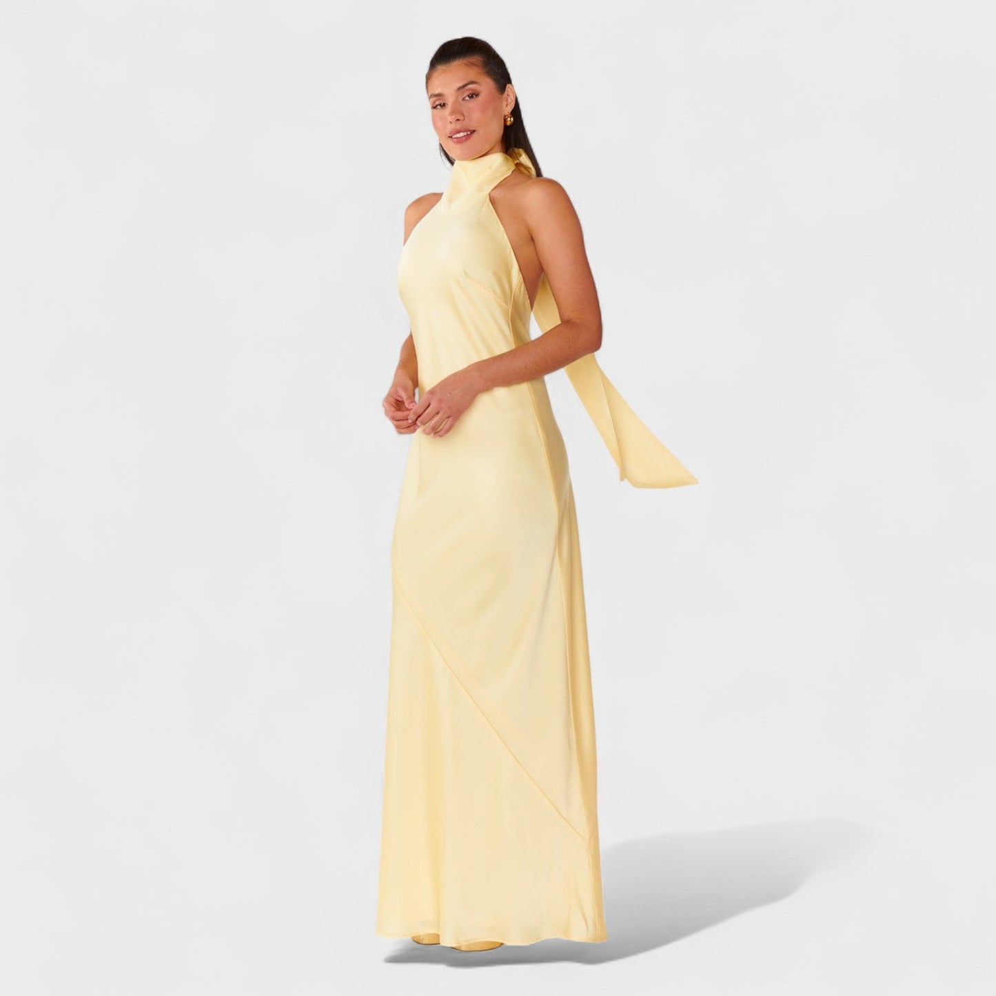 Martina – Vestido Satinado de Lazo