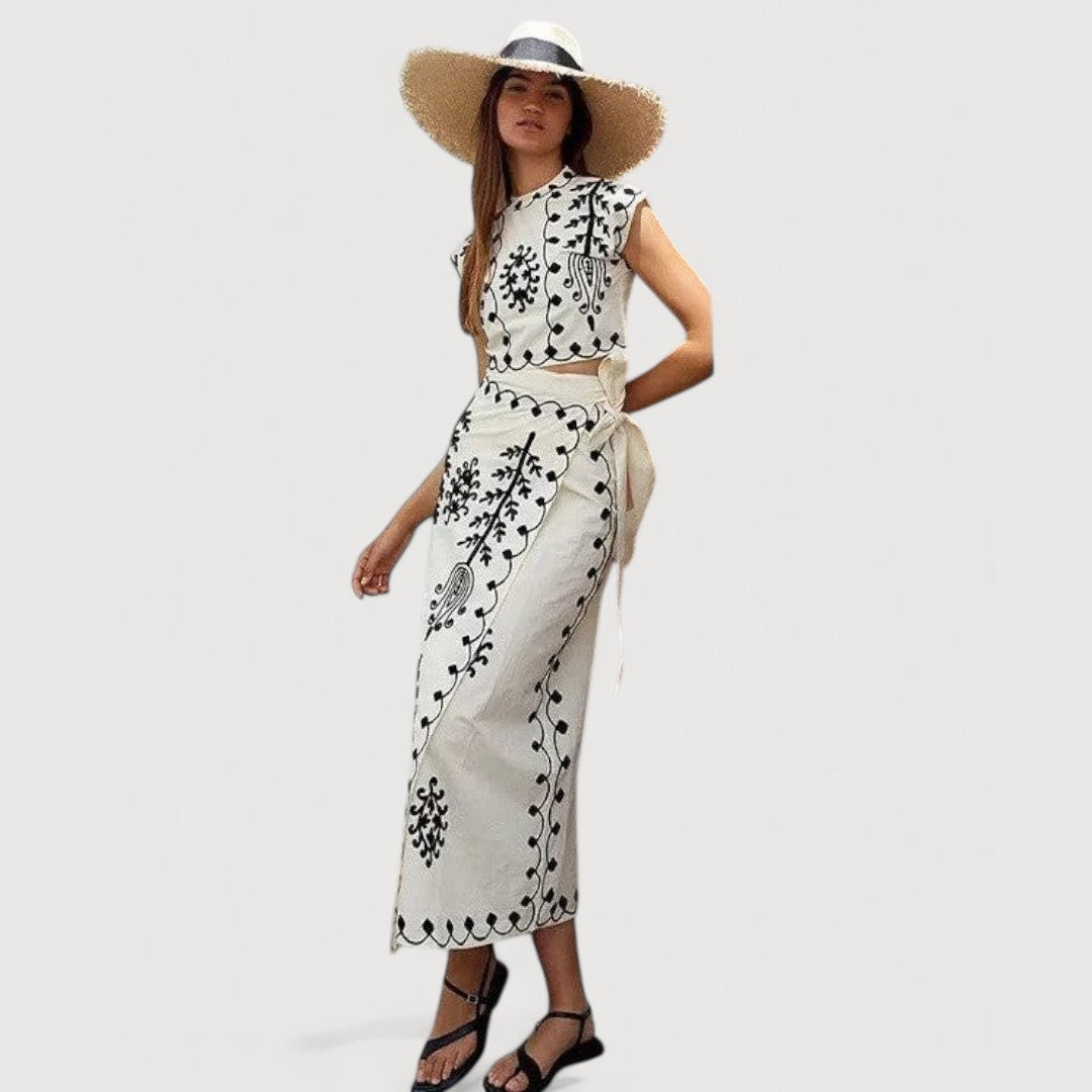 Camilla - Conjunto estampado Top y Falda