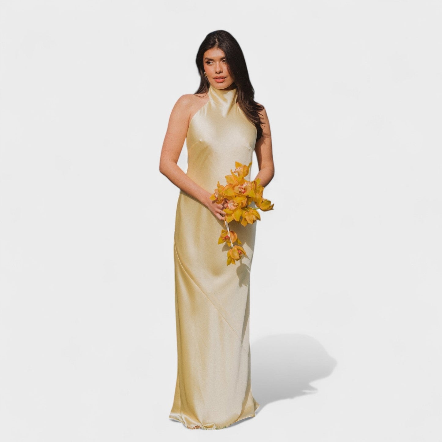 Martina – Vestido Satinado de Lazo