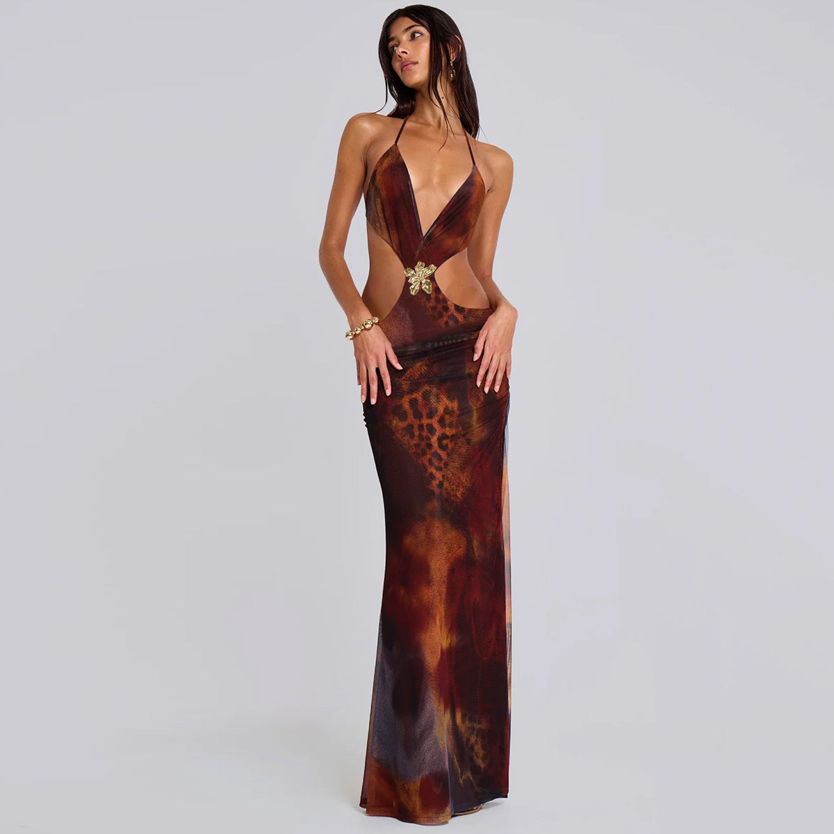 Tiana | Vestido Maxi Cutout de Espalda Abierta Ajustado
