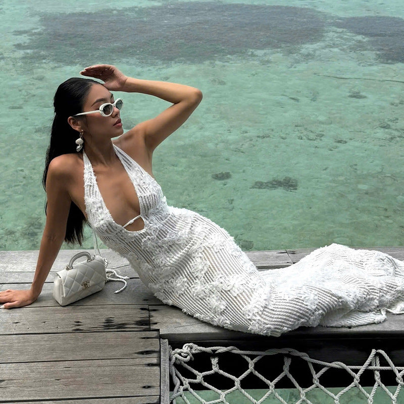 Arlette | Vestido Maxi Sin Mangas con Cuello Colgante