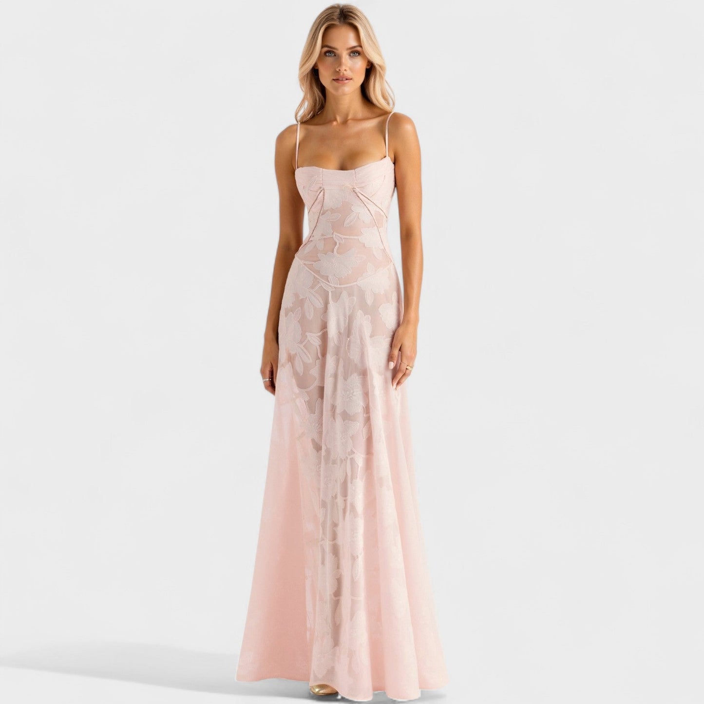 Verona – Vestido Largo de Encaje Floral