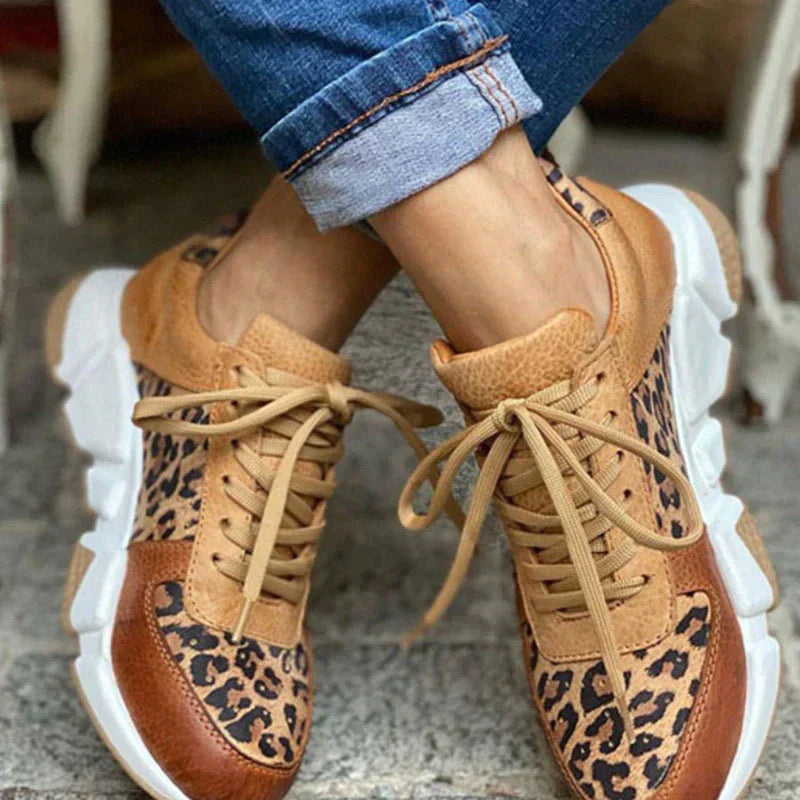 Crissa - Zapatos de Leopardo Cómodos