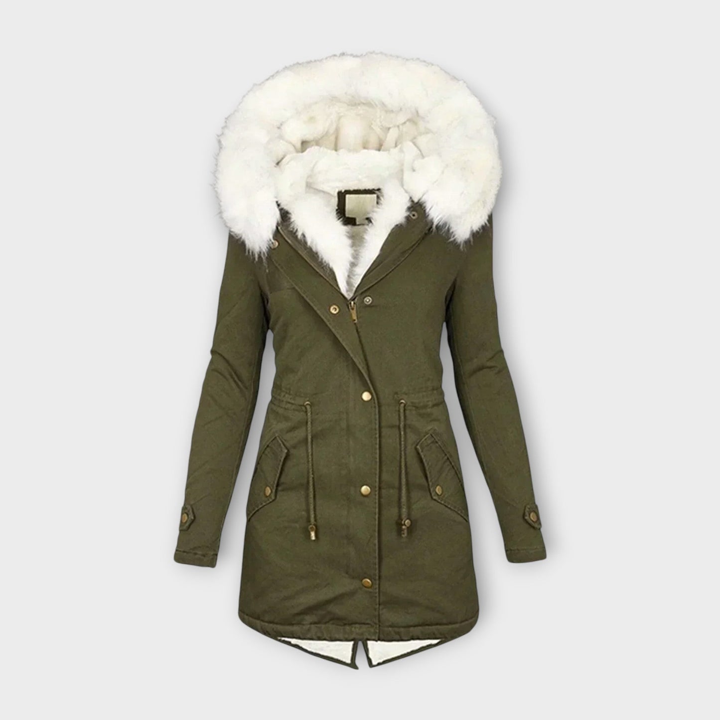 Ivara – Chaqueta de invierno impermeable y forrada con piel