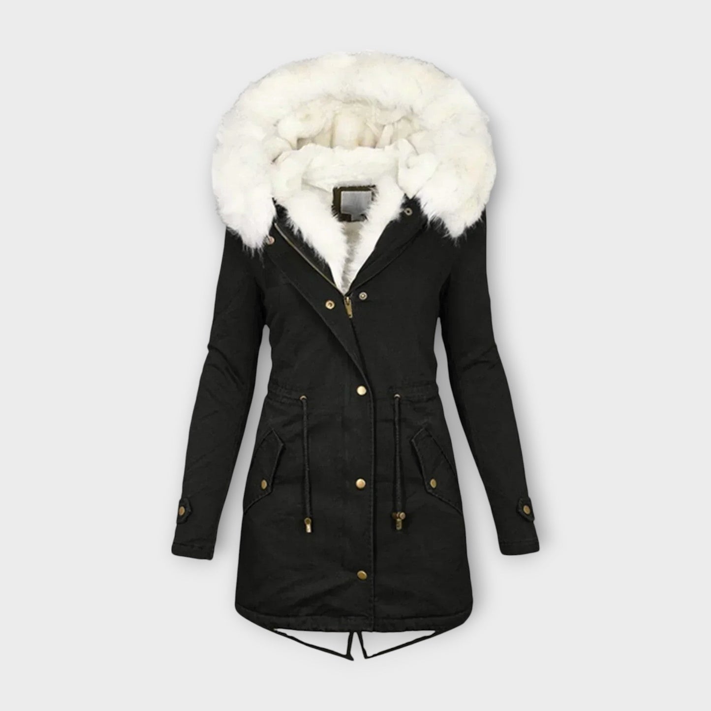 Ivara – Chaqueta de invierno impermeable y forrada con piel