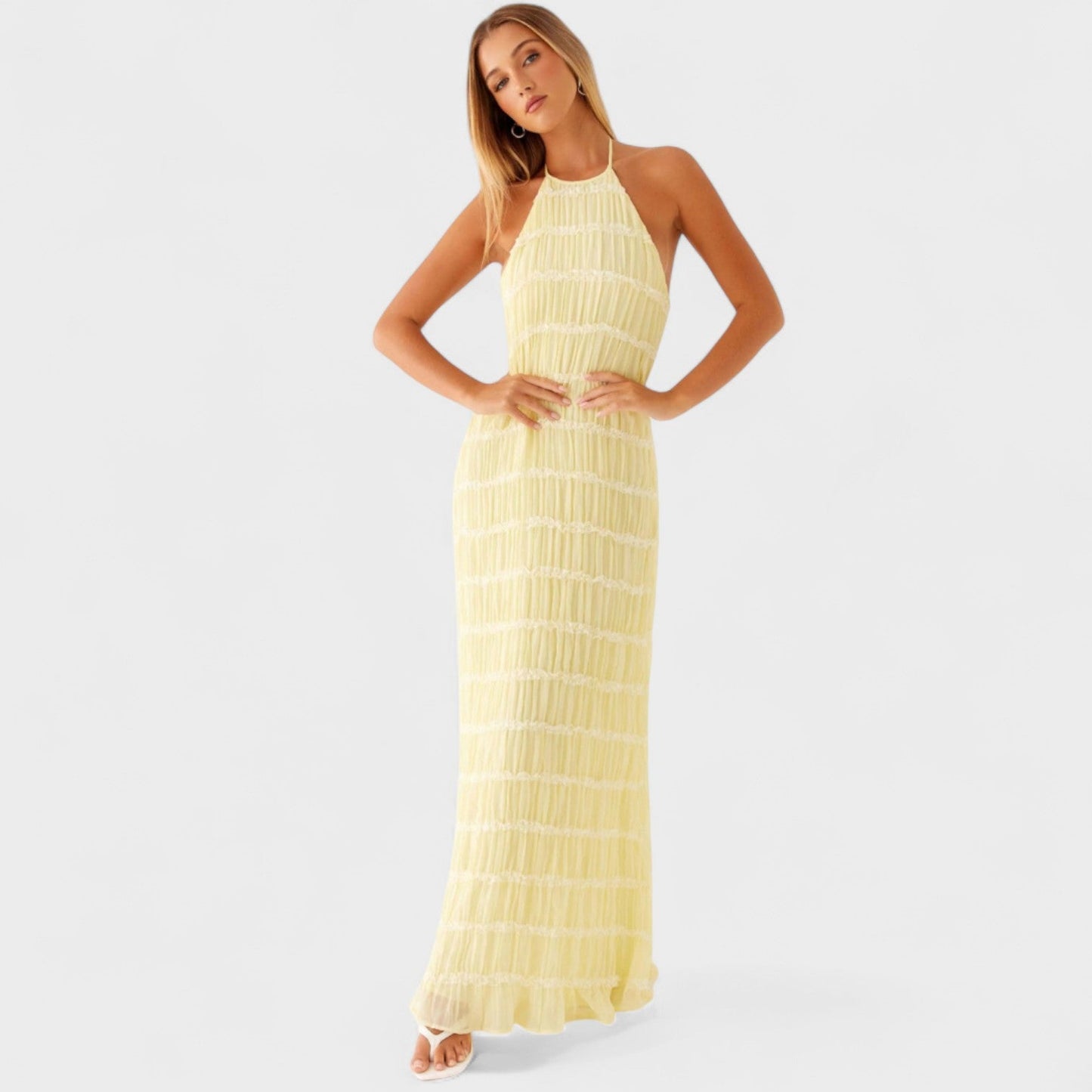 ADELINE - VESTIDO LARGO CON CUELLO HALTER