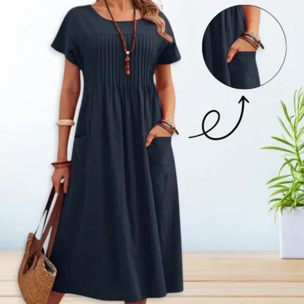 Amelia | Vestido Suelto de Uso Diario con Bolsillos