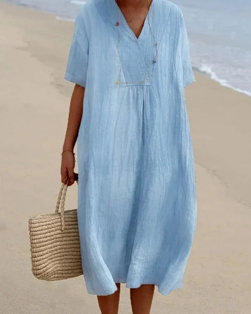 MYKA - VESTIDO DE LINO STRAND