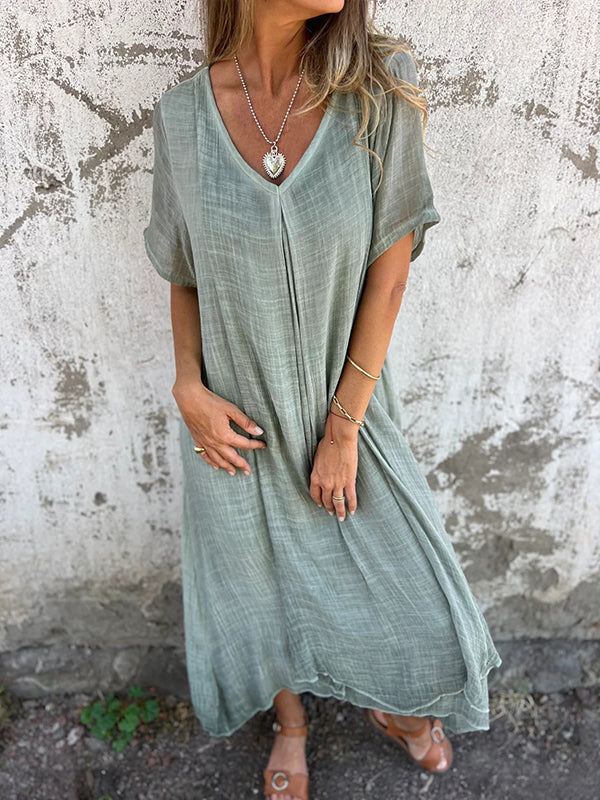 Ámbar | Elegante vestido midi con escote en V