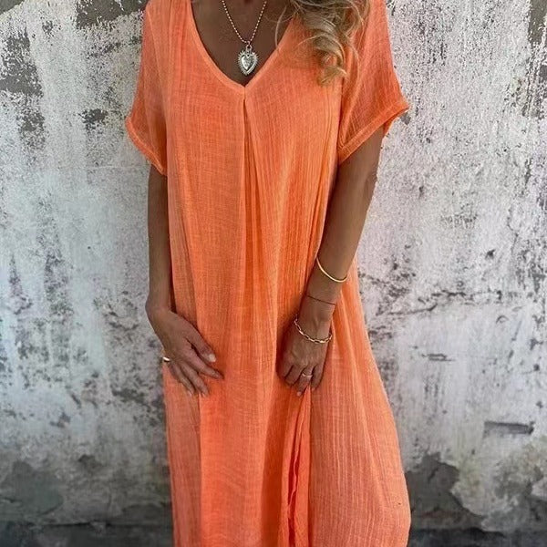 Ámbar | Elegante vestido midi con escote en V