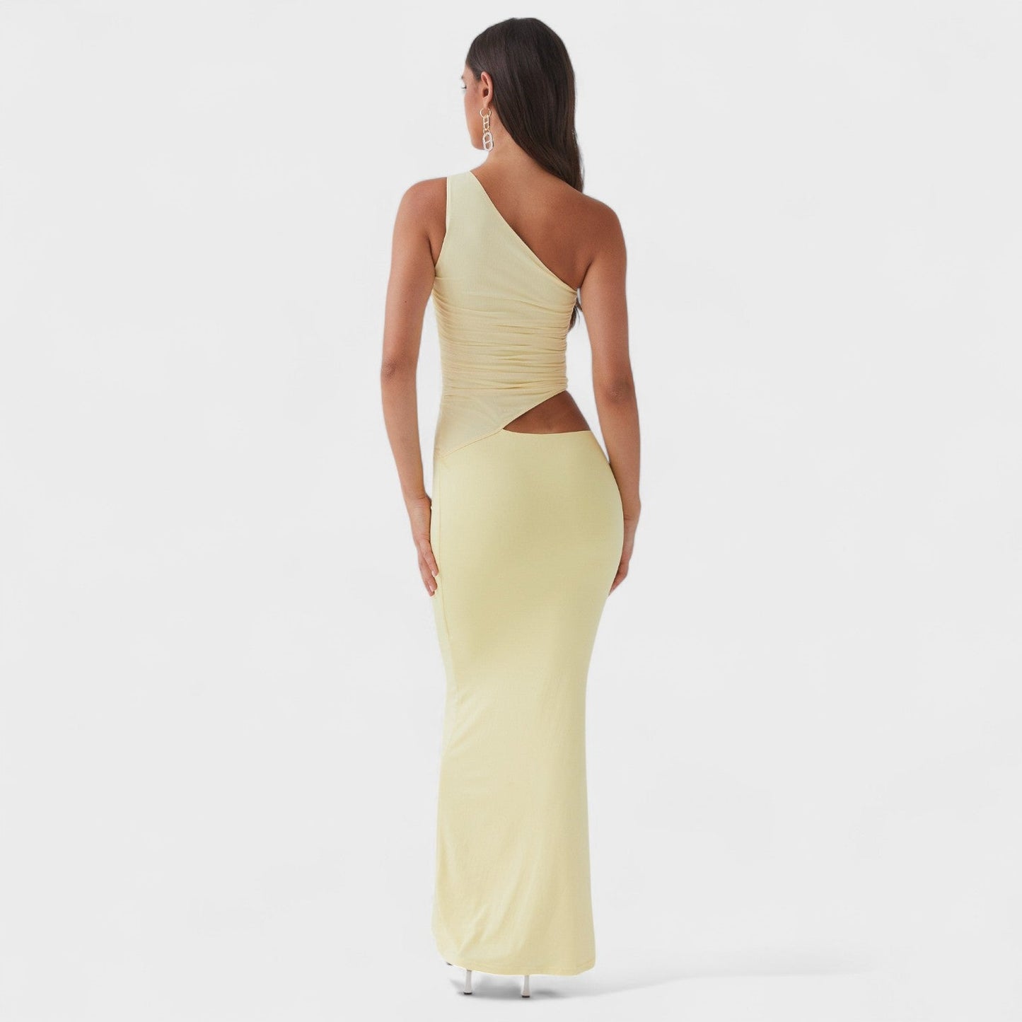 Seranella – Vestido Maxi Assimétrico com Recorte