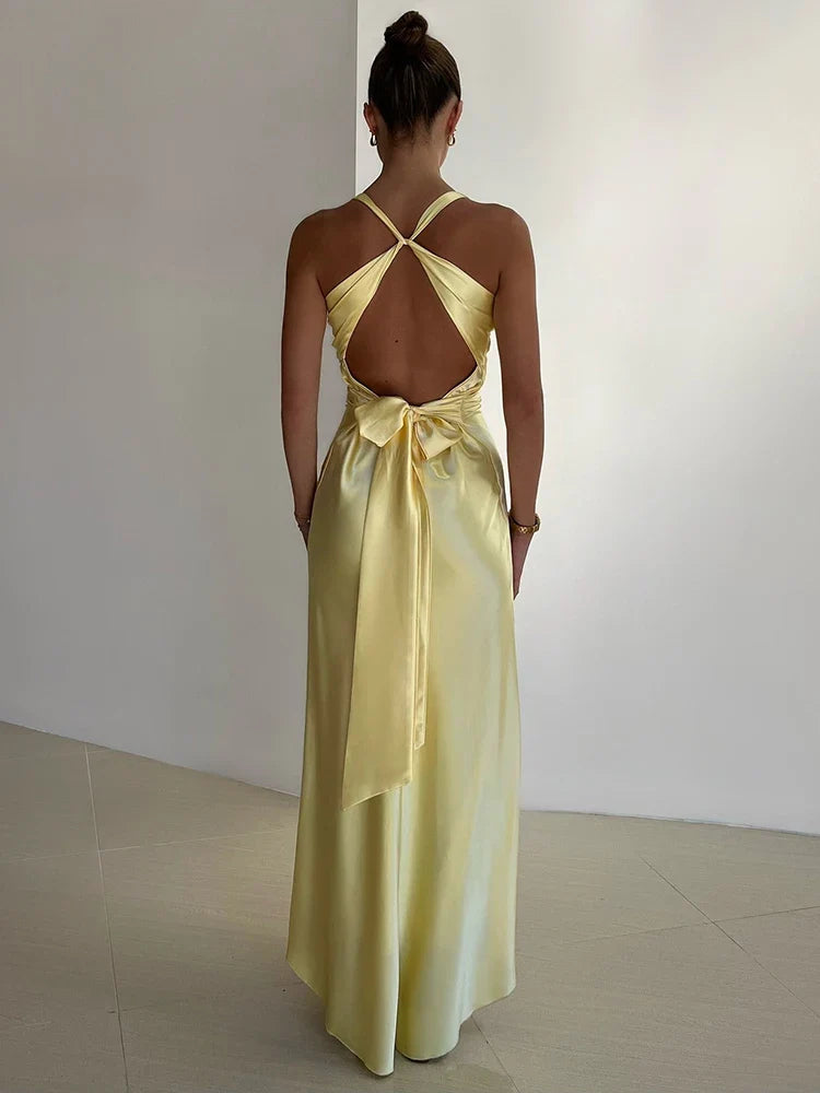 Aurielle – Vestido Maximal de Satén