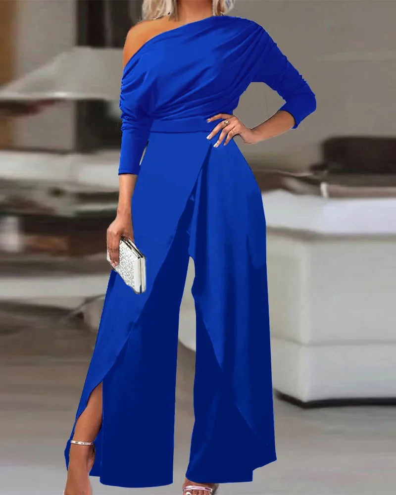 Wendy - Nueva moda, sencilla y elegante jumpsuit con pantalones anchos