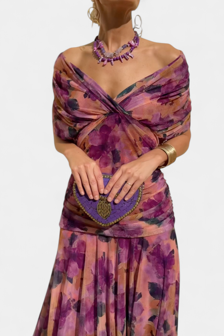 Alondra Vestido Largo con Estampado Floral Fantasía