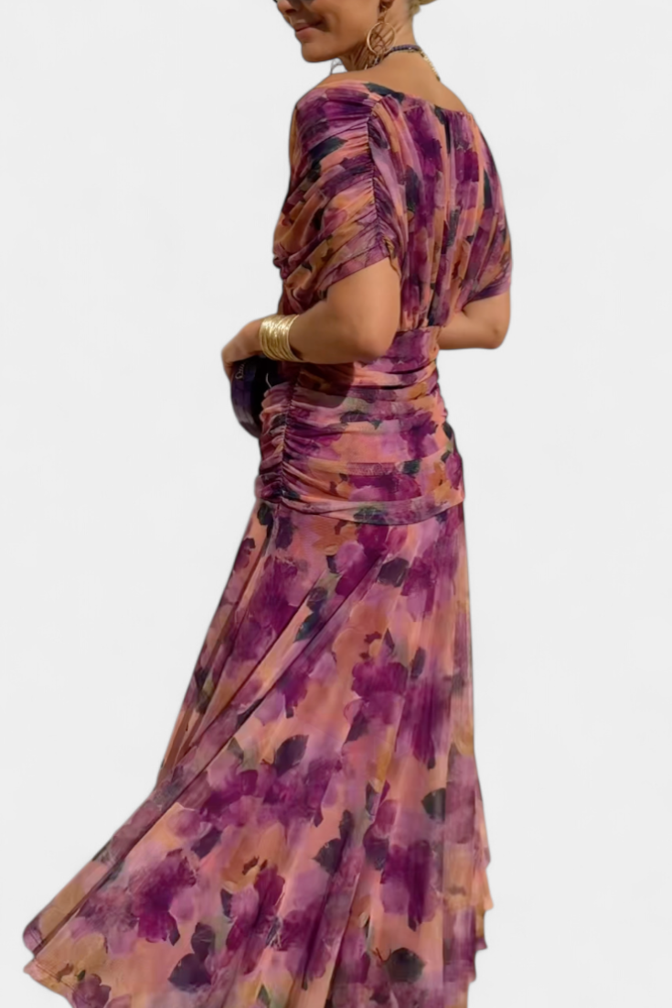 Alondra Vestido Largo con Estampado Floral Fantasía