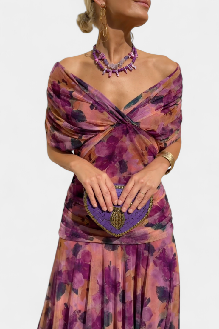 Alondra Vestido Largo con Estampado Floral Fantasía
